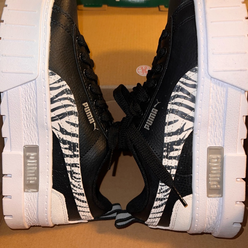 Puma Black and White Platform Sneakers